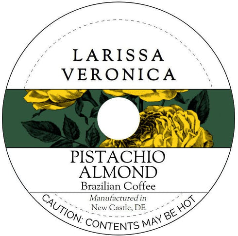 Larissa Veronica Pistachio Almond Brazilian Coffee (Single Serve K-Cup Pods) (Gourmet, Naturally Flavored, Whole