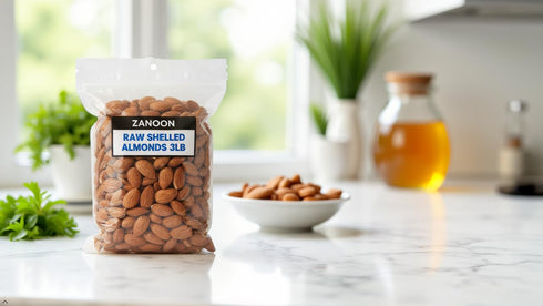 3LB Almonds by ZANOON Raw, Large California Almonds, High Protein & Vitamin E, Gluten-Free, Kosher, Vegan, Unsalted