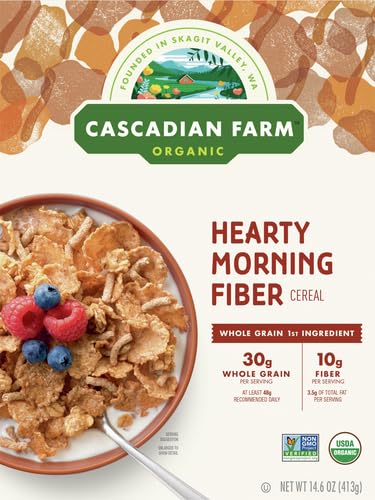 14.6 oz Box,(Pack 4) Cascadian Farm Organic Hearty Morning Fiber Cereal