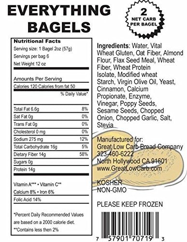 Great Low Carb Bread Co. 2 Pack Value: Everything Bagel