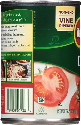 14.5 oz (Pack 4) Del Monte Foods Diced Tomato