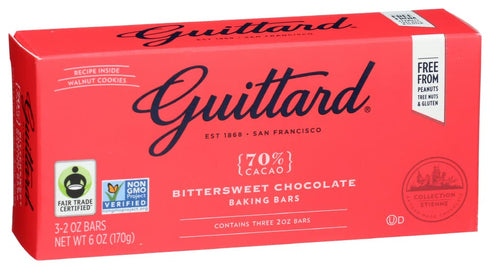 Guittard Bittersweet Bar Chocolate Baking Bits, 2 Ounce, 3 Pack