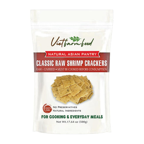 CLASSIC RAW SHRIMP CRACKERS 17.64 Oz (500g) VIETFARMFOOD - Traditional Crispy Prawn
