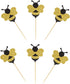 24 Pack Glitter Bumble Bee Cupcake Toppers for Baby Shower and Gender Reveal Party Decorations