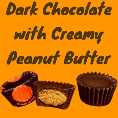 1.5 lbs-Crunchy Mouth(24 oz) Dark Chocolate Peanut Butter Cups, Individually Wrapped Dark Chocolate Filled With Creamy