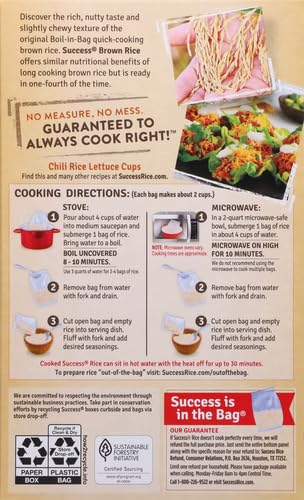 Success Boil-in-Bag Brown Rice, Quick and Easy Rice Meals, 14-Ounce Box