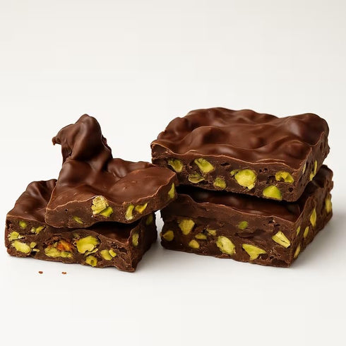 (8oz, Pistachio Chocolate Bark in Milk & Dark Chocolate Flavors Milk Chocolate)