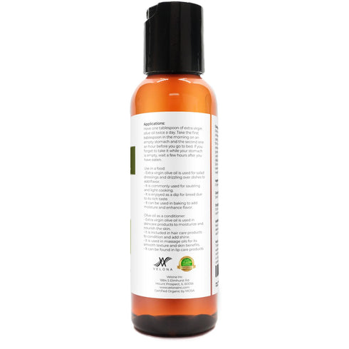 2 Oz 100% velona USDA Certified Organic Olive Oil - Fl | Pure and Natural Carrier Oil | Extra Virgin, Unrefined, Cold