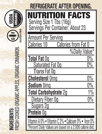 13oz (Pack 6) Dillman Farm Organic No Sugar Added Apple Butter - Keto, Gluten-Free, Non-GMO, Vegan, Kosher