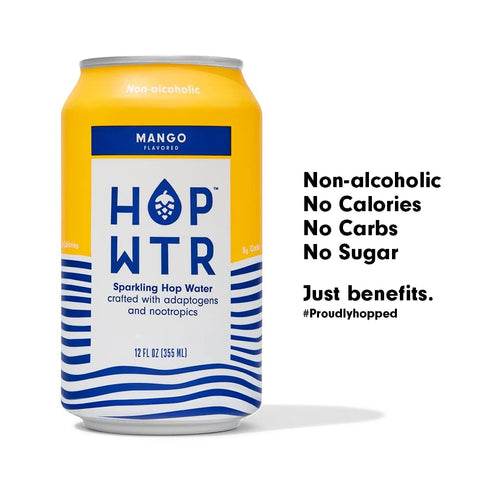 Pack 12 Pack, 12 oz HOP WTR Sparkling Hop Water, Variety Sugar Free, Low Carb Non Alcoholic Drinks, NA Beer, Adaptogen