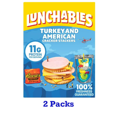 Pack, 4 Lunchables Turkey/American & Ham/American Cracker Stackers Variety pk