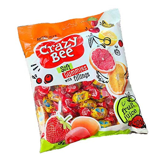 Roshen Crazy Bee Jelly Candy with Fruity Filling, Made with 6 Fruit