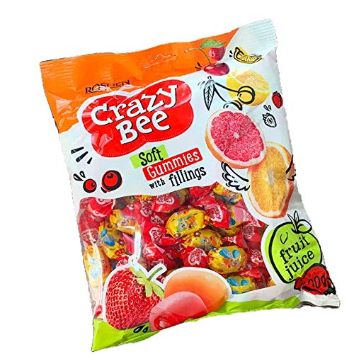 Roshen Crazy Bee Jelly Candy with Fruity Filling, Made with 6 Fruit