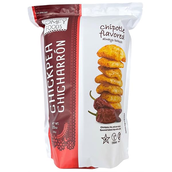 Comfy Foods Baked Chickpea Chicharrones Chipotle Flavored 20oz - 1 JUMBO bag