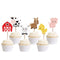 Hongkai 24PCS Farm Animal Theme Cake Cupcake Toppers for 1st Birthday, Baby Shower, Wedding Decorations Supplies