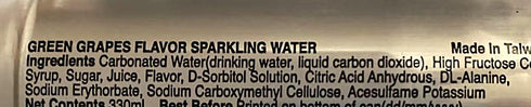 Generic 11.1 oz, Pack 6 Green Grape Flavor Sparkling Water, fl
