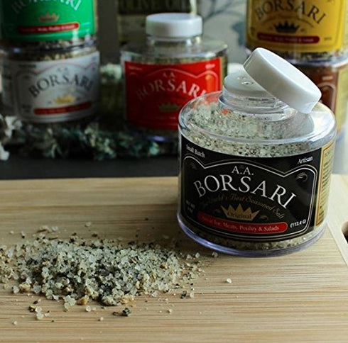 4 oz, Pack 1) Borsari Original Seasoning Salt - Seasoned Salt Blend - Gourmet Seasonings With Herbs and Spices - All
