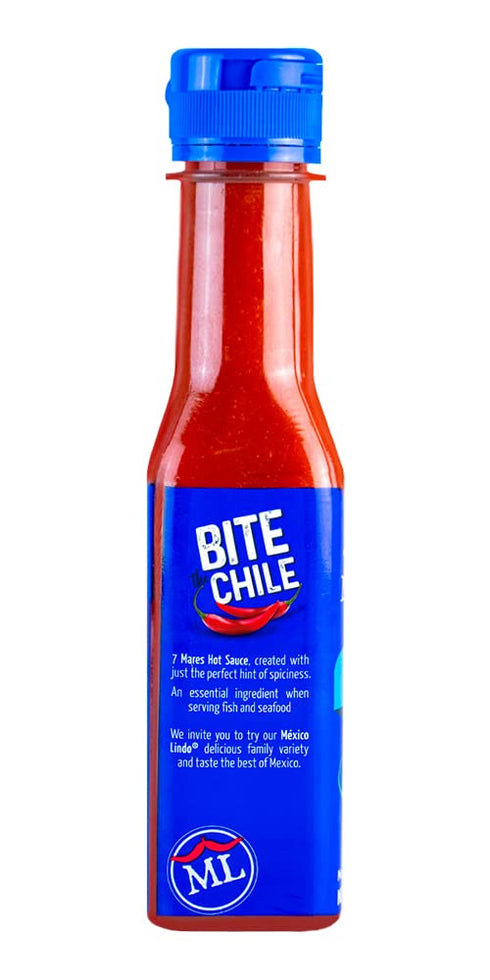 7 10,800 5 Oz (Pack 6) Mexico Lindo Mares Hot Sauce | Perfect for Fish & Seafood | Scoville Level | Spicy Flavor | Fl