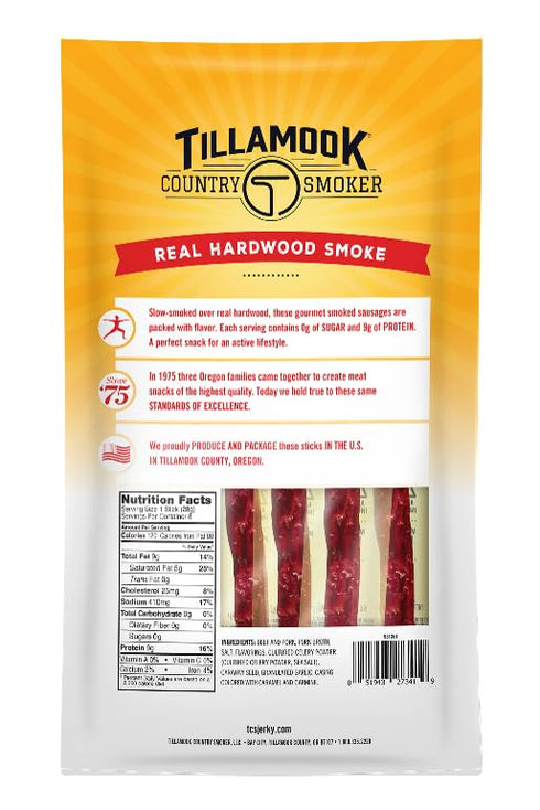 Country 8 Pack Tillamook Smoker Keto Friendly Zero Sugar Smoked Sausages, Original