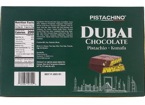 Generic set 3 6.5 oz. 19.6 oz.) Dubai Chocolate Pistachio gift - Kunafa, x Bars (net