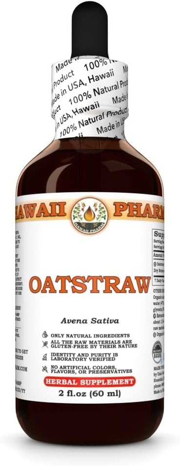 Hawaii Pharm Oat Straw Alcohol-Free Liquid Extract, Professional Grade, Small Batch Crafted Oats Straw