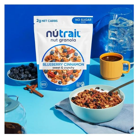 Generic 11 oz, 1 Count NuTrael Blueberry Cinnamon Nut Granola Cereal, Keto Friendly, Gluten Free, No Sugar Added