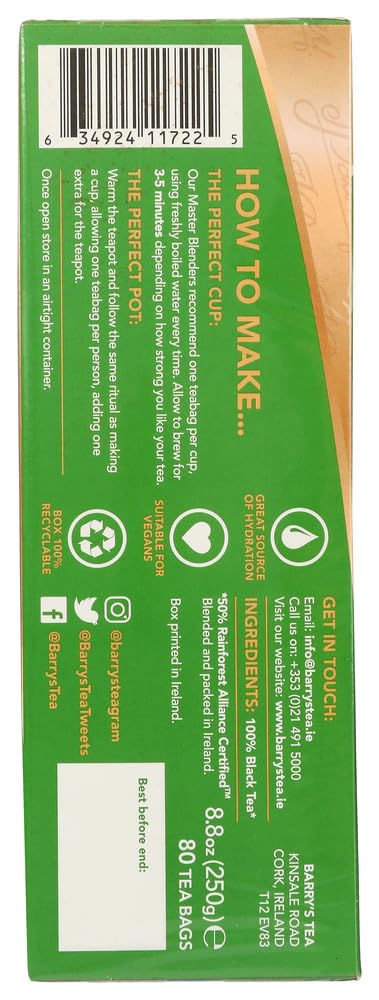 80 4-pack Barrys Irish Breakfast Tea Bags by Barry's Tea