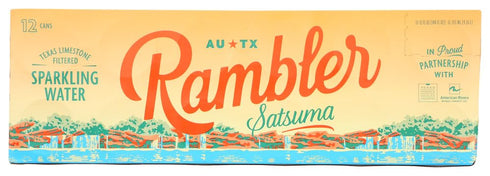Rambler Satsuma Sparkling Water, Kosher, Non-GMO, 144 Fluid Ounce (Pack of 2)