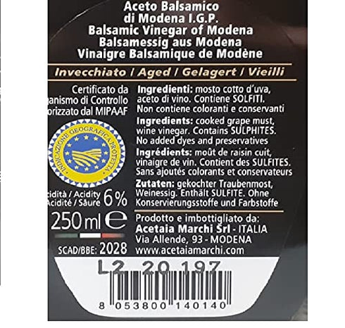 Acetaia Marchi Silver Balsamic Vinegar of Modena I.G.P. - Aged Excellence