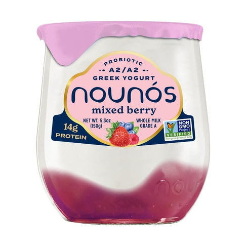 Nounos Creamery Mixed Berry Greek Yogurt, 5.3 OZ