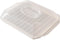 TAIHUSANBAI Bacon Rack with Lid, 10.25x8x2 Inches, White 1 Ounces 0.5 Liters