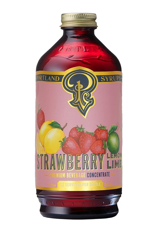 Portland Syrups Strawberry Lemon-Lime Syrup - Summer in a Glass with Tangy