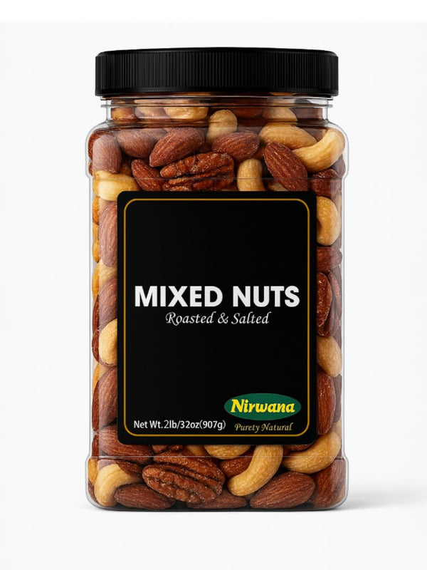 Mix Nuts Roasted & Salted Premium Nut Blend in Resealable Jar Almonds,