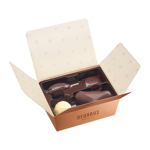 1/4 lb 10 Neuhaus Belgian Chocolate Gift Box, Ballotin Iconic Assorted Milk, Dark & White Chocolate Pralines Romantic