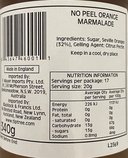 340g (Pack 2) Tiptree No Peel Orange Marmalade