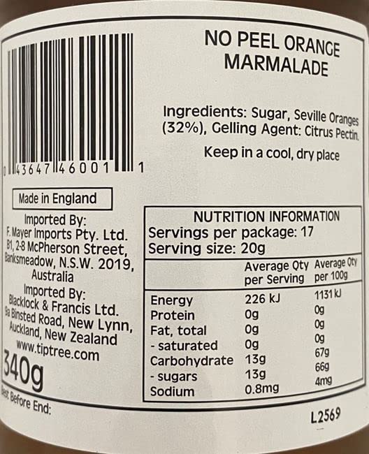 340g (Pack 2) Tiptree No Peel Orange Marmalade
