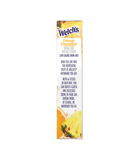 Pack 3-6 18 Welchs Orange Pineapple Drink Mix - of Singles To Go - Total Servings - Zero Sugar, Low Calorie