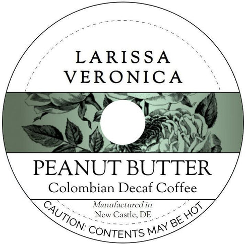 Larissa Veronica Peanut Butter Colombian Decaf Coffee (Single Serve K-Cup Pods) (Gourmet, Naturally Flavored,