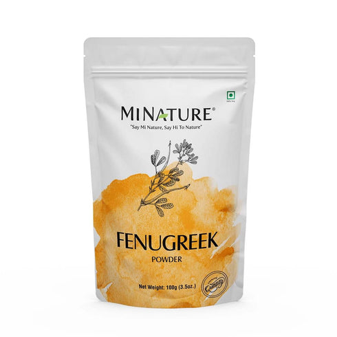 Mi Nature Fenugreek Powder, 100% Natural Trigonella Foenum Seeds, Pure Methi Powder for Cooking, Hair and Skin Care,