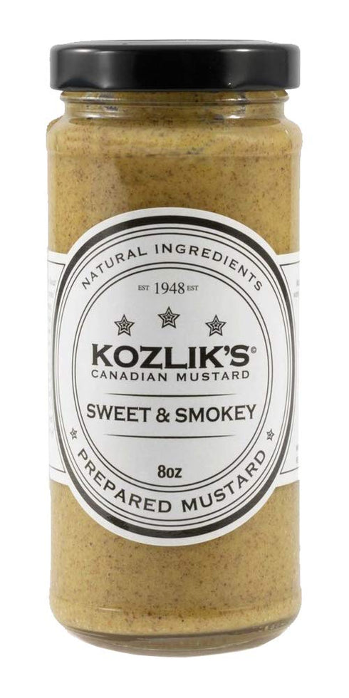 Kozlik's Sweet & Smoky Brown Yellow Dijon Natural Gluten Free Non-GMO Mustard,
