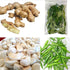 Generic Fresh Cooking Ingredients Set - Ginger Root, Curry Leaves, Garlic Cloves, Thai