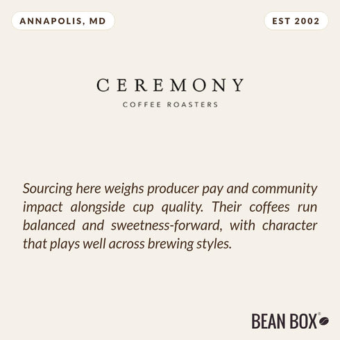12 Thesis - Roasted by Ceremony Coffee Roasters - Whole Bean Coffee - Ounce Bag