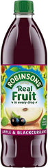 Robinsons Robinson's Fruit Drink, Apple & Blackcurrant, No Added Sugar, 1-Liter Plastic Bottles