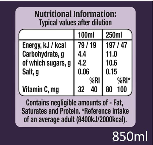 Ribena 28.74 Blackcurrant Concentrate, Fluid Ounce