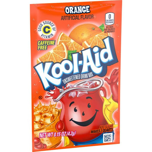 Kool-Aid Unsweetened Soft Drink Mix, Orange, 15OZ, 48 CT