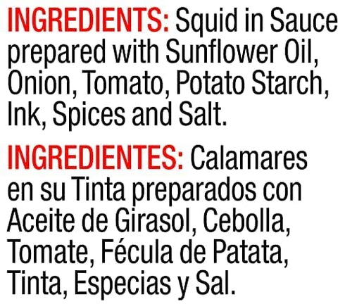 4 (Pack 10)) Vigo Premium Imported Canned Seafood, Squid in Ink Sauce, Specialty Flavored, Perfect for Recipes