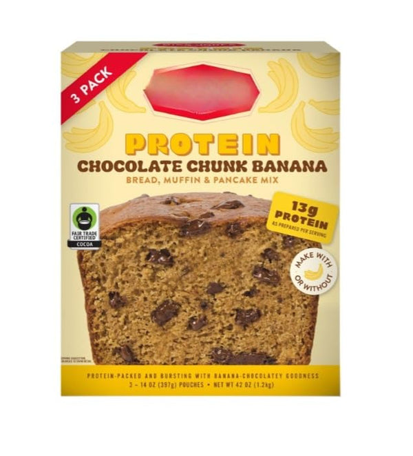 Generic Protein Banana Chocolate Chunk Bread Pancake and Muffin Mix, 3 bags each14