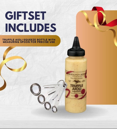 GROVE (7.5 OZ.) Set (2 Garlic Aioli Sauce Terrapin Ridge Farms Aioli Truffle Squeeze Bundle with Measuring Spoon