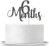 6 Months Black Glitter Cake Topper, Baby 1/2 Birthday Decorations, Baby Shower Party Cake Topper.