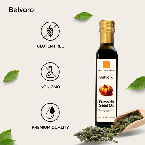 270-Year 100% 3.4 Oz 2 Pack Belvoro Toasted Styrian Pumpkin Seed Oil | Tradition | Pure, Unrefined Roasted Pumpkin Seed